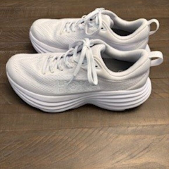 HOKA WOMEN'S BONDI X RUNNING SHOES SIZE 7 WHITE - Picture 3 of 5